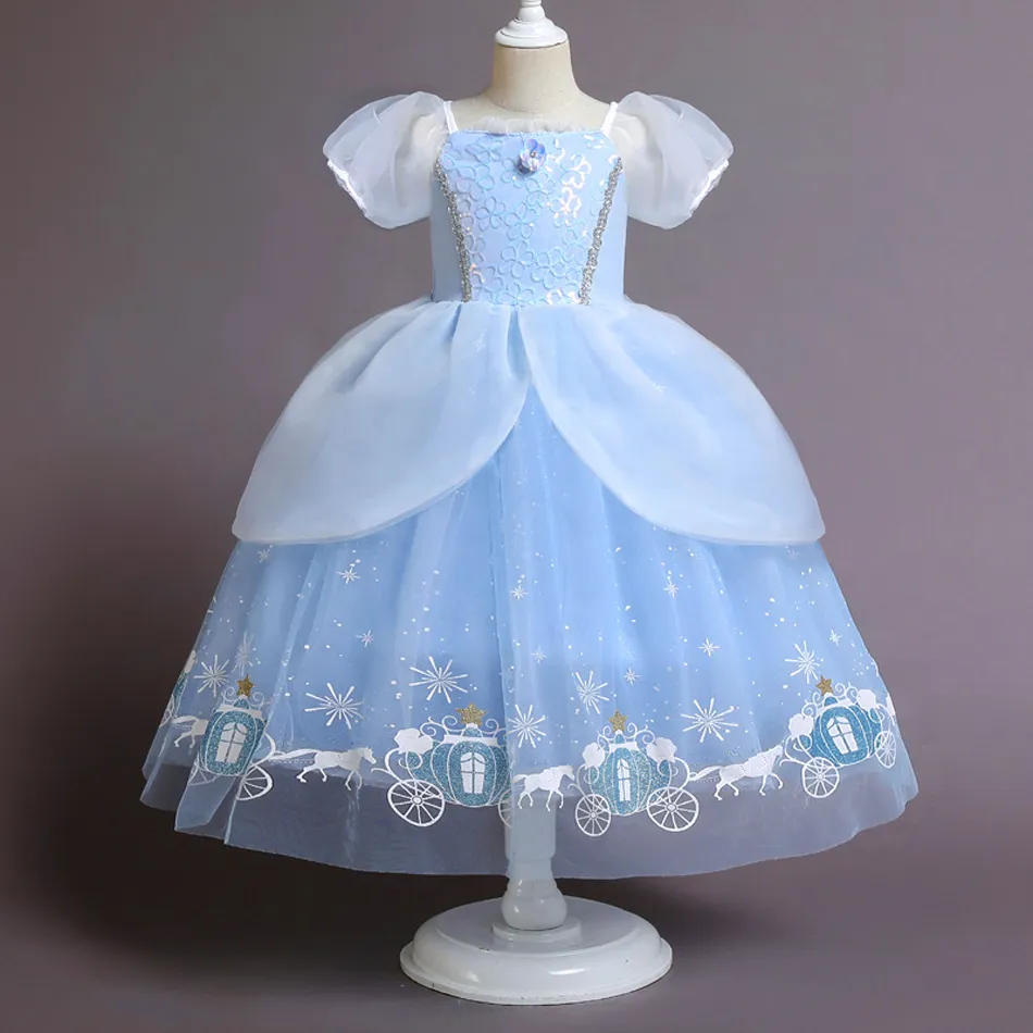 Girls Halloween Cinderella Princess Cosplay Dress for Girl Kids Ball Gown Sequin Carnival TUTU Puff Mesh Clothing for Birthday G Girls Halloween Cinderella Princess Cosplay Dress for Girl Kids Ball Gown Sequin Carnival TUTU Puff Mesh Clothing for Birthday G